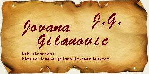 Jovana Gilanović vizit kartica